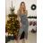 Šaty spoločenské trblietavé na ramienka dámske (S/M ONE SIZE) TALIANSKA MÓDA IMPSH246357B