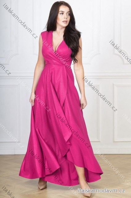 Šaty dlhé elegantné spoločenské bez rukávu dámske nadrozmer (36-52) POLSKÁ MÓDA PMLBF24GRACIA14