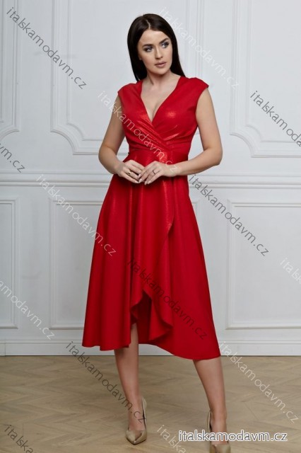 Šaty elegantné lesklé bez rukávu dámske nadrozmer (36-56) POLSKÁ MÓDA PMLBF24GRETA-3