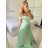 Šaty carmen dlouhé na ramínka elegantní saténové dámské (S/M ONE SIZE) ITALSKÁ MÓDA IMPBB22B22735/DR bílá