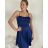Šaty elegantné spoločenské na ramienka dámske (S/M ONE SIZE) TALIANSKA MóDA IM322461/UL tmavě vínová