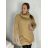 Svetr/Šaty krátke pletené s rolákom dlhý rukáv dámske (S/M/L ONE SIZE) TALIANSKA MÓDA IMPLI248123/DR S/M/L hnedá