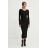 Šaty dlhé úpletové dlhý rukáv dámske (S/M ONE SIZE) POLSKÁ MÓDA IMLAZ24PL6089/DUR -   čierna
 -   S / M