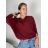Svetr slabý úpletový dlouhý netopýří rukáv dámský (S/M ONE SIZE) ITALSKá MóDA IM723GALA/DR S/M vínová