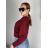 Sveter slabý úpletový dlhý netopýří rukáv dámsky (S/M/L ONE SIZE) TALIANSKA MóDA IM725MELANIE/DR S / M vínová