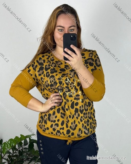 Tunika 3/4 dlouhý rukáv dámská nadrozměr (46/48/50 ONE SIZE) ITALSKÁ MÓDA IMC24508/DUR