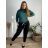 Nohavice dlhé dámske nadrozmer (52/54/56 ONE SIZE) TALIANSKA MÓDA IMWQ24STYLE/DR 52/54 čierna