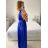 Šaty spoločenské dlhé bez rukávu dámske (S/M/L ONE SIZE) TALIANSKA MÓDA IMS235192/DUR zelená S/M/L