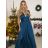 Šaty spoločenské dlhé bez rukávu dámske (S/M/L ONE SIZE) TALIANSKA MÓDA IMS235192/DUR zelená S/M/L