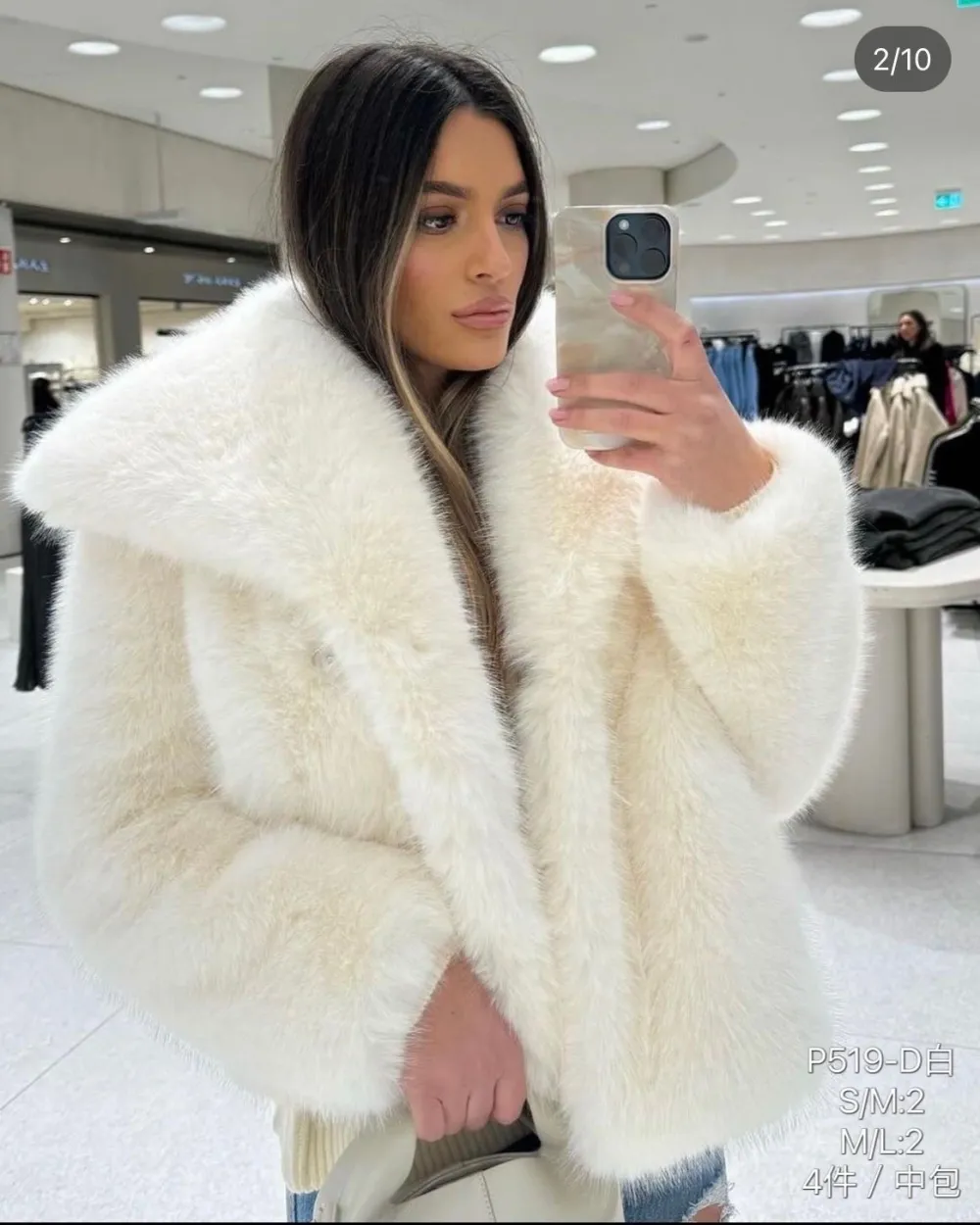 Kabátik chlpatý zimný dlhý rukáv dámsky (S/M/L ONE SIZE) TALIANSKA MÓDA IMPLP2451900029