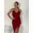 Šaty krátké elegantní společenské třpytivé na ramínka dámské  (S/M ONE SIZE) ITALSKÁ MÓDA IM424866