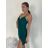 Šaty krátké elegantní společenské třpytivé na ramínka dámské  (S/M ONE SIZE) ITALSKÁ MÓDA IM424866