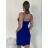 Šaty krátké elegantní společenské třpytivé na ramínka dámské  (S/M ONE SIZE) ITALSKÁ MÓDA IM424866