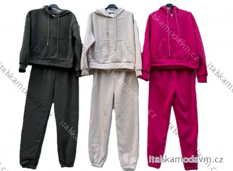 Súprava tepláková mikina s kapucňou dlhý rukáv a nohavice dlhé dámske (S/M/L ONE SIZE) TALIANSKA MÓDA IMD24450