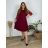 Šaty elegantní dlouhý rukáv dámské nadrozměr (2XL/3XL/4XL ONE SIZE) ITALSKá MóDA IM424VERONA/DUR vínová 3XL/4XL
