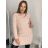 Šaty pletené dlouhý rukáv dámské (S/M/L ONE SIZE) ITALSKÁ MÓDA IMWBL24124/DR S/M růžová neon