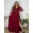 Šaty společenské elegantní krajkové s 3/4 rukávem dámské (2XL-5XL) ITALSKá MODA IMS259028/DUR 4XL tmavo modrá