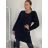 Šaty teplé oversize voľnočasové dlhý rukáv dámske (S/M/L ONE SIZE) TALIANSKA MÓDA IMC24496/DR M/L čierna