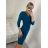 Šaty elegantní dlouhý rukáv dámské (S/M ONE SIZE) ITALSKÁ MÓDA IMM23M284B