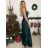 Šaty dlhé elegantné spoločenské letné na ramienka dámske (S/M ONE SIZE) TALIANSKA MÓDA IMPSH222935/DU -   svetlozelená -   S/M/L