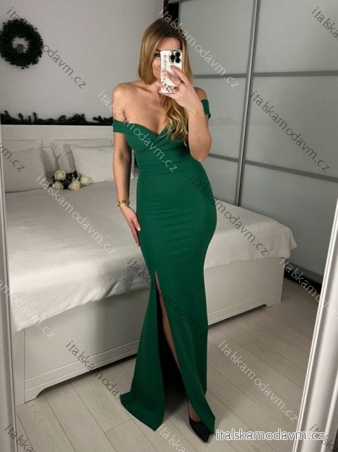 Šaty dlhé elegantný carmen bez rukávov dámske (S/M ONE SIZE) TALIANSKA MÓDA IMPBB232L8831/DUR -   zelená -   S/M/L