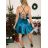 Šaty elegantné spoločenské na ramienka dámske (S/M ONE SIZE) TALIANSKA MóDA IM322461/UL tmavě vínová