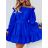 Šaty krátké elegantní letní s páskem dlouhý rukáv dámské nadrozměr (48/50/52 ONE SIZE) ITALSKÁ MÓDA IMD24433-1 Černá 48/50/52