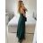 Šaty dlhé elegantné spoločenské bez rukávov dámske (S/M ONE SIZE) TALIANSKA MÓDA IMPSH223623/DUR smaragdová S/M