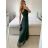 Šaty dlhé elegantné spoločenské bez rukávov dámske (S/M ONE SIZE) TALIANSKA MÓDA IMPSH223623/DUR smaragdová S/M