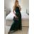 Šaty dlhé elegantné spoločenské bez rukávov dámske (S/M ONE SIZE) TALIANSKA MÓDA IMPSH223623/DUR smaragdová S/M