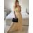 Šaty dlouhé elegantní společenské bez rukávu dámské (S/M ONE SIZE) ITALSKÁ MÓDA IMPSH223623/DUR béžová S/M