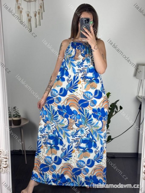 Šaty dlouhé letní icecool bez rukávu dámské (S/M/L ONE SIZE) ITALSKÁ MÓDA IMM23M2942-2