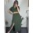 Šaty letné košeľové s opaskom krátky rukáv dámske (S/M/L ONE SIZE) TALIANSKA MóDA IM424486/DR modrá mintova M / L