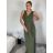 Šaty elegantné spoločenské dlhé na ramienka dámske (XS/S/M/L ONE SIZE) TALIANSKA MÓDA IMWB24KESI/DUR - svetlo modrá - M/L