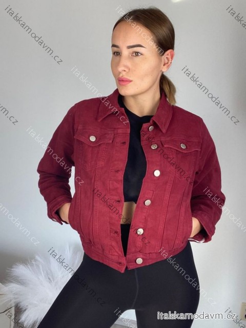 Bunda riflová jeans dámska (S-2XL) MOON GIRL SUN24KS218-15/DUR M vínová bordo