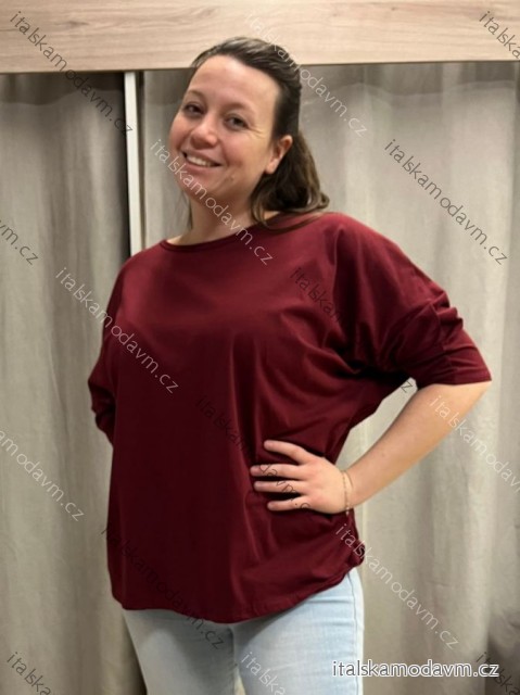 Tričko/tunika krátký rukáv dámská nadrozměr (XL/2XL ONE SIZE) ITALSKá MóDA IM422TINA/DR
