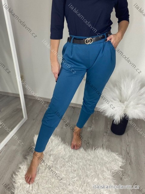 Nohavice elegantné s opaskom dámske (S/M/L ONE SIZE) TALIANSKA MÓDA IM425030