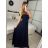Šaty dlouhé společenské na ramínka carmen dámské (S/M ONE SIZE) ITALSKÁ MÓDA IMS24LARA/DUR -   bílá -   S/M