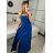 Šaty dlouhé společenské na ramínka carmen dámské (S/M ONE SIZE) ITALSKÁ MÓDA IMS24LARA/DUR -   bílá -   S/M
