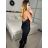 Šaty dlhé elegantné saténové na ramienka dámske (S/M/L ONE SIZE) TALIANSKA MÓDA IMPLP2455060075/DUR -   čierna
 -   S/M/L