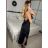 Šaty dlhé elegantné saténové na ramienka dámske (S/M/L ONE SIZE) TALIANSKA MÓDA IMPLP2455060075/DUR -   čierna
 -   S/M/L