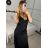 Šaty dlhé elegantné saténové na ramienka dámske (S/M/L ONE SIZE) TALIANSKA MÓDA IMPLP2455060075/DUR -   čierna
 -   S/M/L