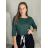 Tričko  3/4 rukáv dámská (S/M/L ONE SIZE) ITALSKÁ MÓDA IMC25KRISTA/DR S/M/L tmavo smaragdová
