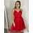 Šaty elegantné spoločenské na ramienka dámske (S/M ONE SIZE) TALIANSKA MÓDA IMPSH23C666/DU S/M staroružová