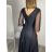 Šaty spoločenské elegantné 3/4 rukáv dámske (S/M/L ONE SIZE) TALIANSKA MODA IMS25KRISTA/DR S/M/L vínová