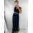 Šaty dlouhé společenské elegantní plesové dámské (S/M ONE SIZE) ITALSKÁ MÓDA IMM22Q52232/DUR5 černá