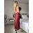 Šaty dlhé elegantné spoločenské trblietavé na ramienka dámske (S/M/L ONE SIZE) TALIANSKA MÓDA IMPSH2593328 červená S/M/L
