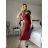 Šaty dlhé elegantné spoločenské trblietavé na ramienka dámske (S/M/L ONE SIZE) TALIANSKA MÓDA IMPSH2593328 červená S/M/L