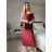 Šaty dlhé elegantné spoločenské trblietavé na ramienka dámske (S/M/L ONE SIZE) TALIANSKA MÓDA IMPSH2593328 červená S/M/L