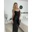 Šaty dlhé elegantné spoločenské flitrové na ramienka dámske (S/M/L ONE SIZE) TALIANSKA MÓDA IMPSH2583785